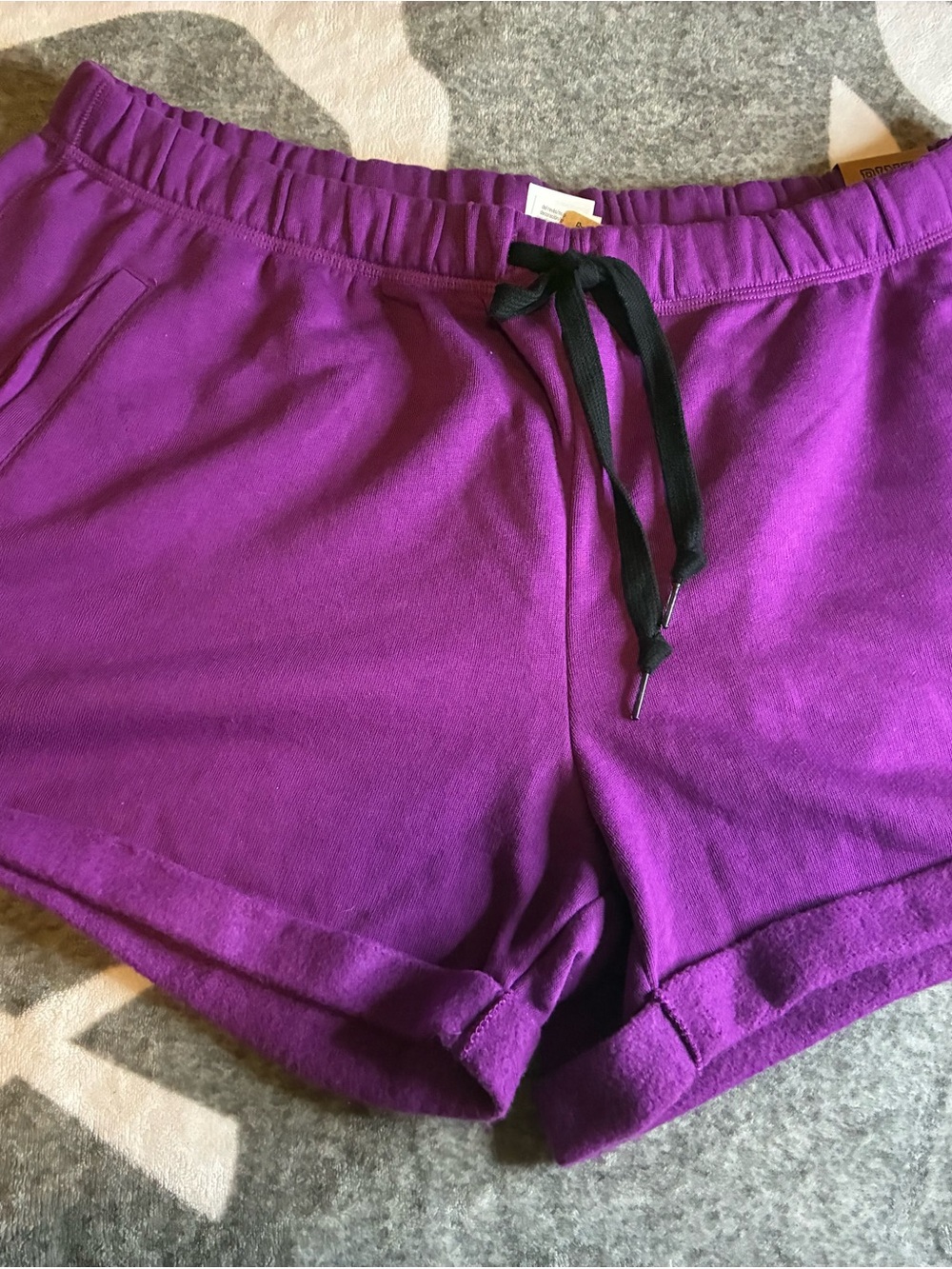 PINK Victoria's Secret Magenta Athletic Lounge Shorts with Black Drawstring